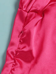 Satin Stand Collar Party Maxi Dress