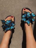Embroidered Butterfly Slippers