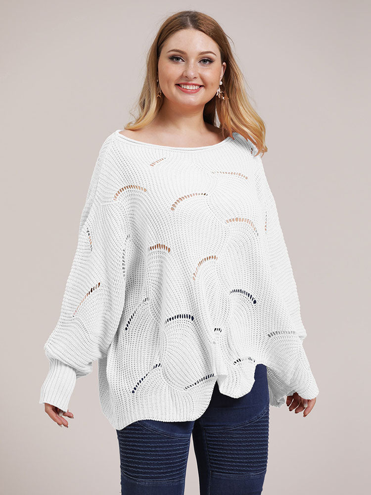 Round Neck Cut-Out Sweater