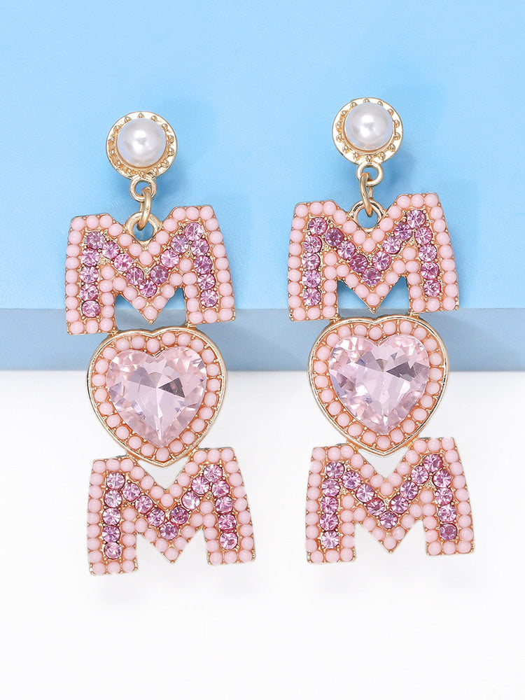 Pendientes de perlas y diamantes de imitación MOM