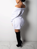 Lace Up Off Shoudler Mini Dress