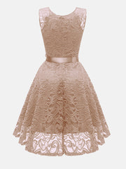 Elegant Sleeveless Lace Party Dress