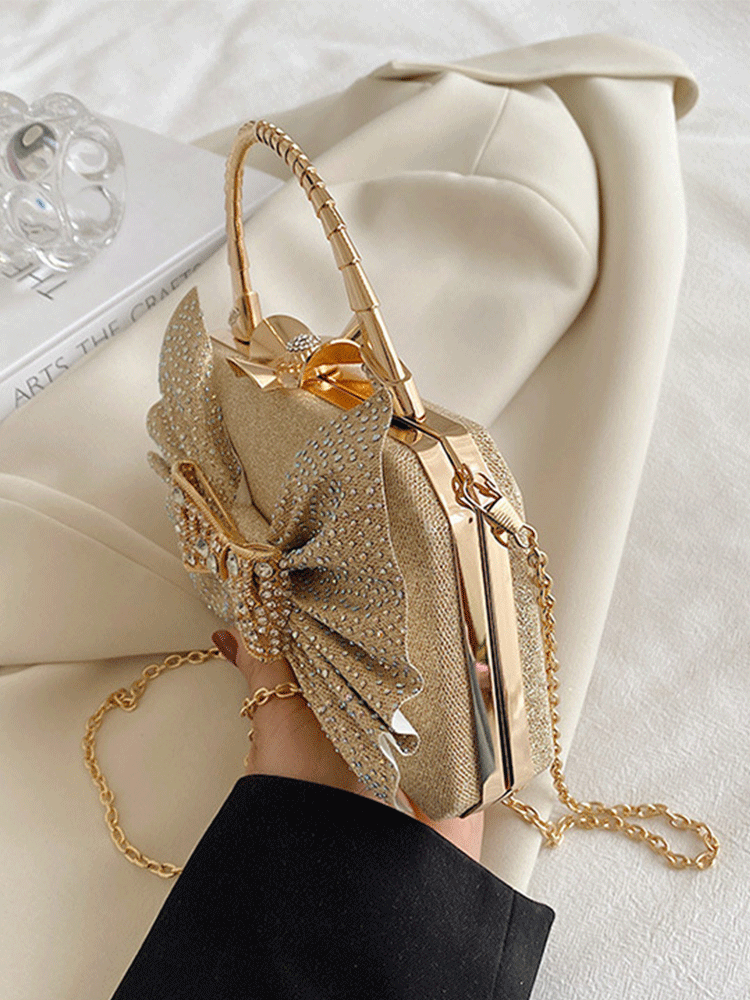 Party-Handtasche mit Schleife und Pailletten