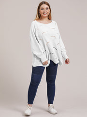 Round Neck Cut-Out Sweater