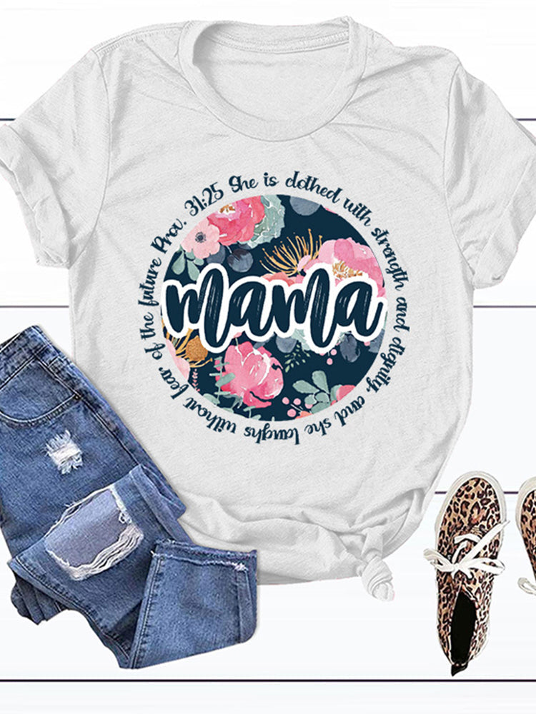 Camiseta suelta informal de mamá