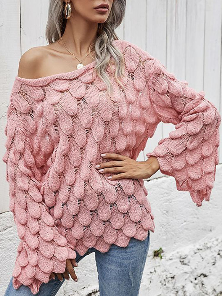 Pullover mit hohler One-Shoulder-Pullover