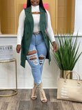 Solid Knitted Cardigan Vest