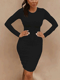 Round-neck Ruched Mini Dress