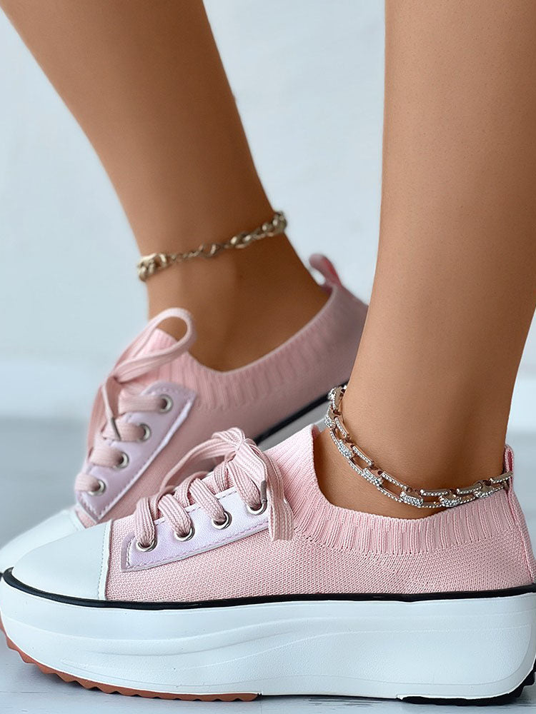 Knit Lace-Up Sneaker