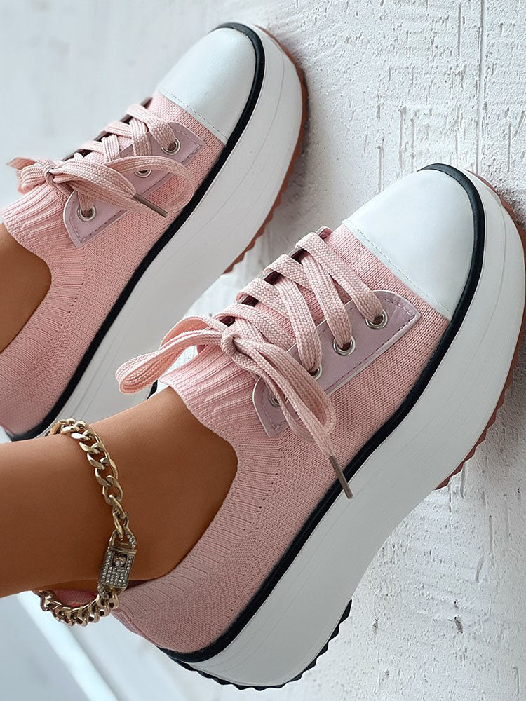 Knit Lace-Up Sneaker