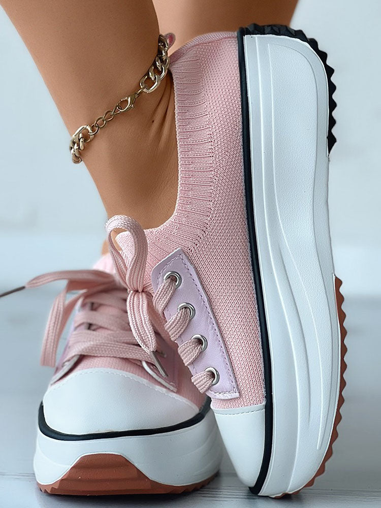 Knit Lace-Up Sneaker