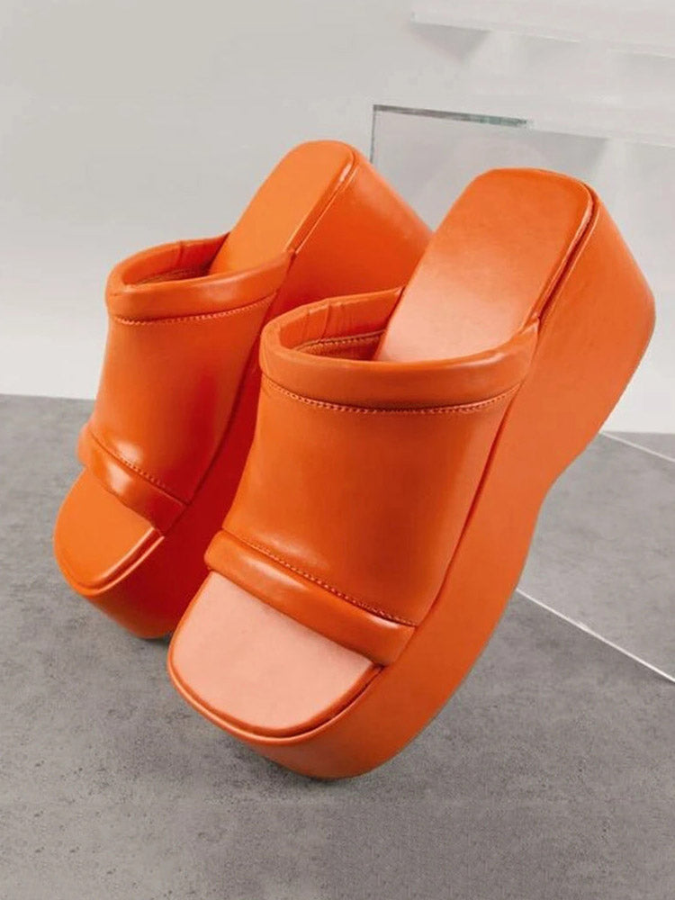 Platform Heel Wedges Slide Sandals