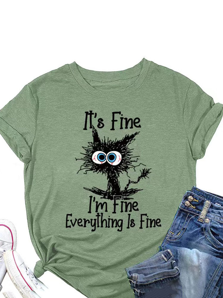 Everything Is Fine Cat Tee