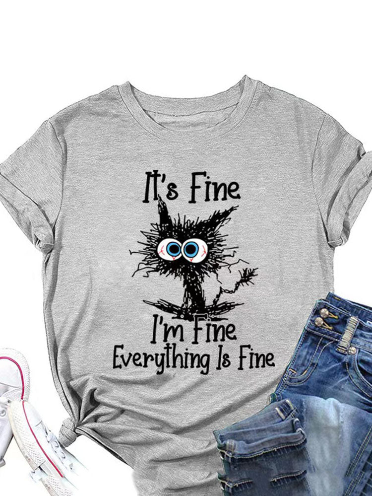 Everything Is Fine Cat Tee
