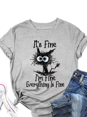 Everything Is Fine Cat Tee