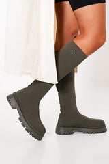 Knitted Flat Heel Sock Boots