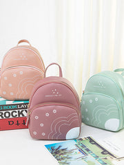 Flower Letter Print Backpack