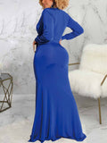 V Neck Side Split Bodycon Dress