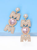 MOM Pearls Rhinestone Earrings
