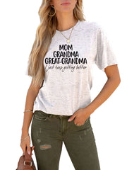 Camiseta con letras de mamá y abuela