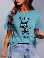 Everything Is Fine Cat Tee