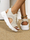 Open Toe Knitted Platform Sandals