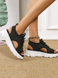 Open Toe Knitted Platform Sandals