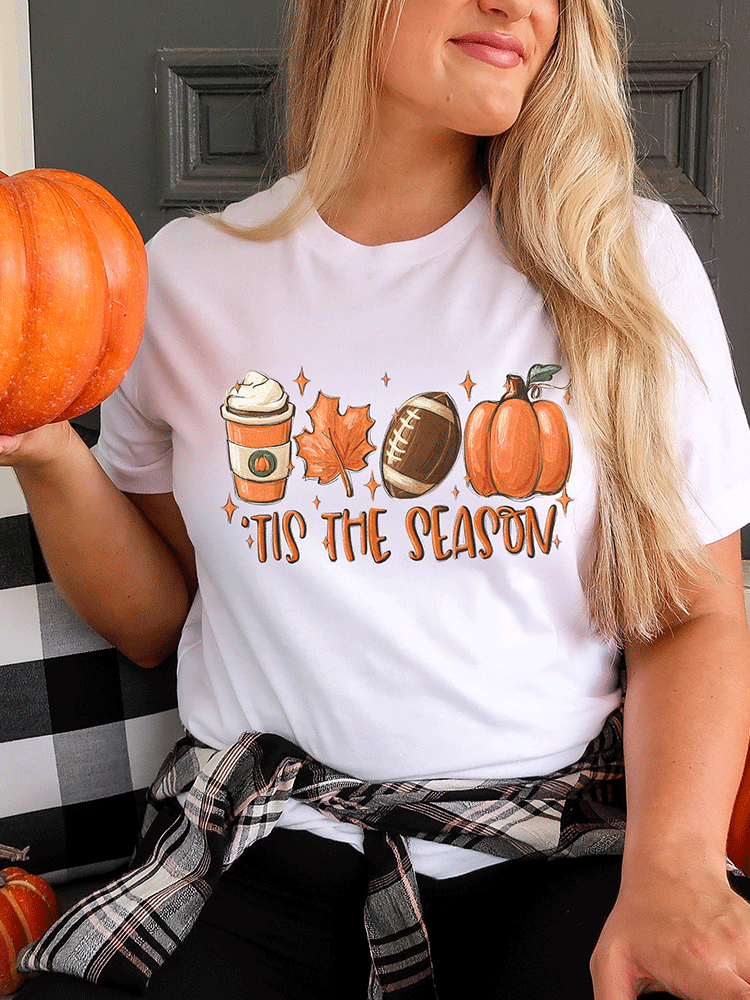 Halloween Pumpkin Letter Tee