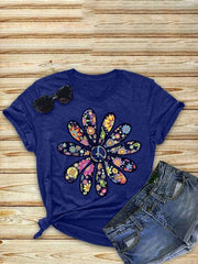 Peace Flower Casual Tee