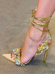 Rhinestones Pointed Toe Sandals