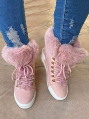 Warm Plush PU Leather Boots