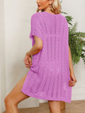 V-neck Crochet Beach Cover-up Dress