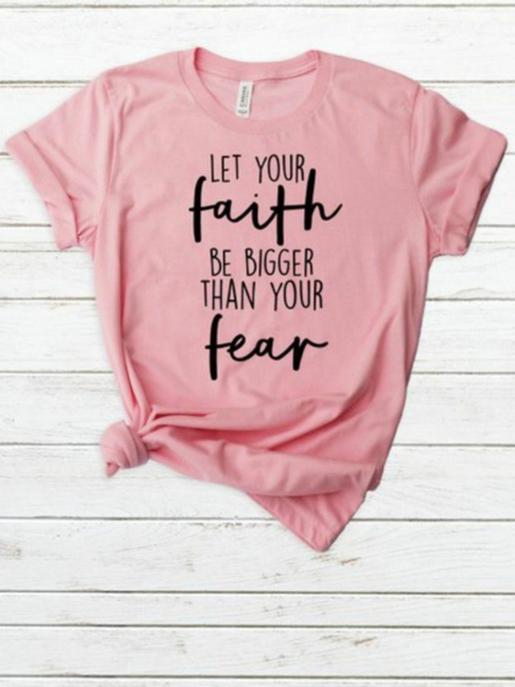 Faith Letter Print Casual T-Shirt