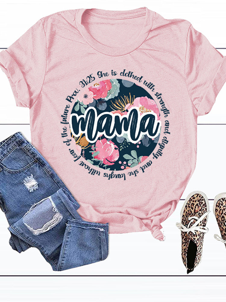 Camiseta suelta informal de mamá