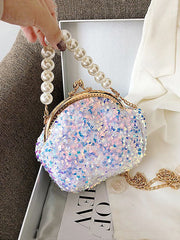 Sequin Pearl Evening Mini Bag