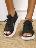 Open Toe Knitted Platform Sandals