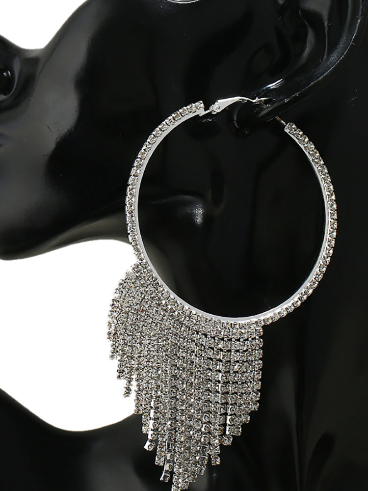 Rhinestone Hoop Earrings