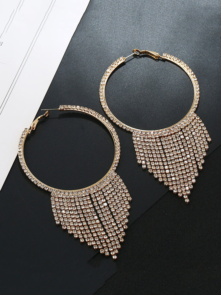 Rhinestone Hoop Earrings