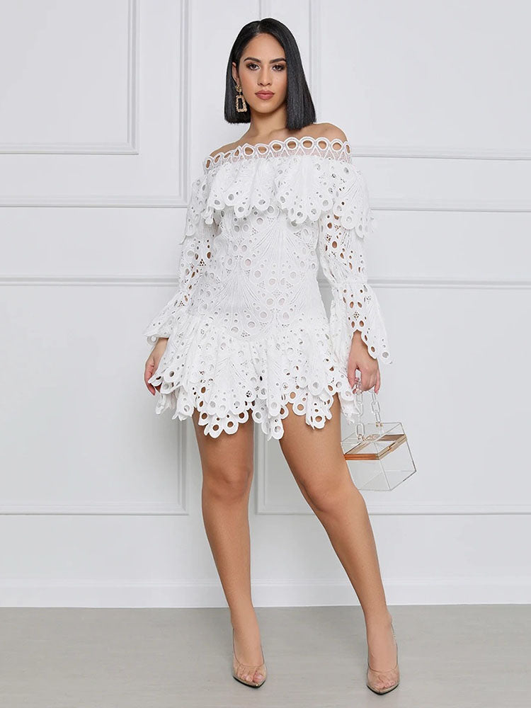 Long Sleeve Hollow Out Dres
