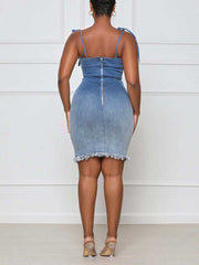 Ombre Denim Mini Dress