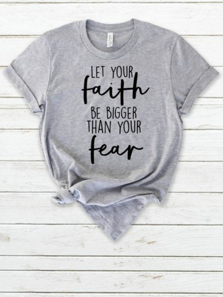 Faith Letter Print Casual T-Shirt