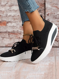 Chain Decor Lace-up Sneakers