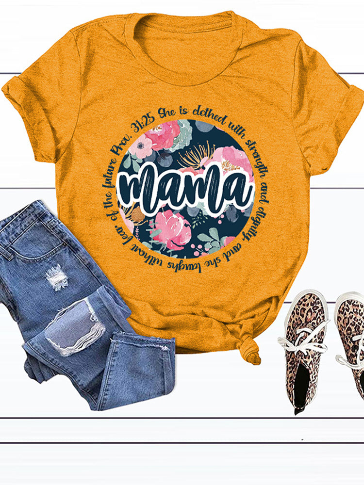 Camiseta suelta informal de mamá