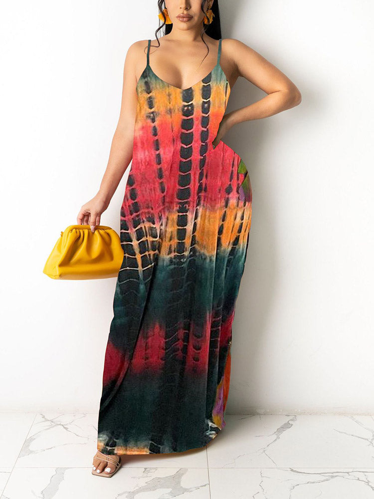 Print Spaghetti Strap Dress