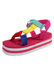 Sandalias con velcro en bloques de color