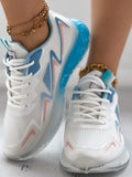 Color Block Lace Up Breathable Sneakers