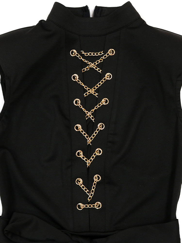 Sleeveless Chain Decor Jumpsuit