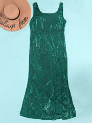 Sequin Slit Party Dress