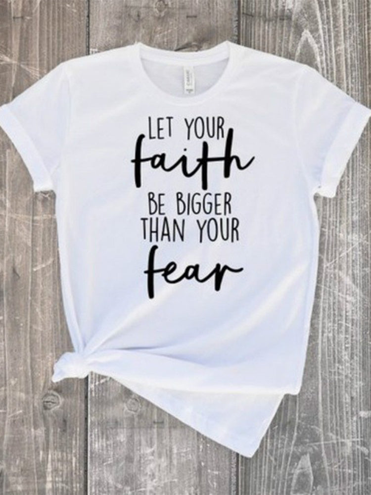 Faith Letter Print Casual T-Shirt