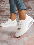 Chain Decor Lace-up Sneakers